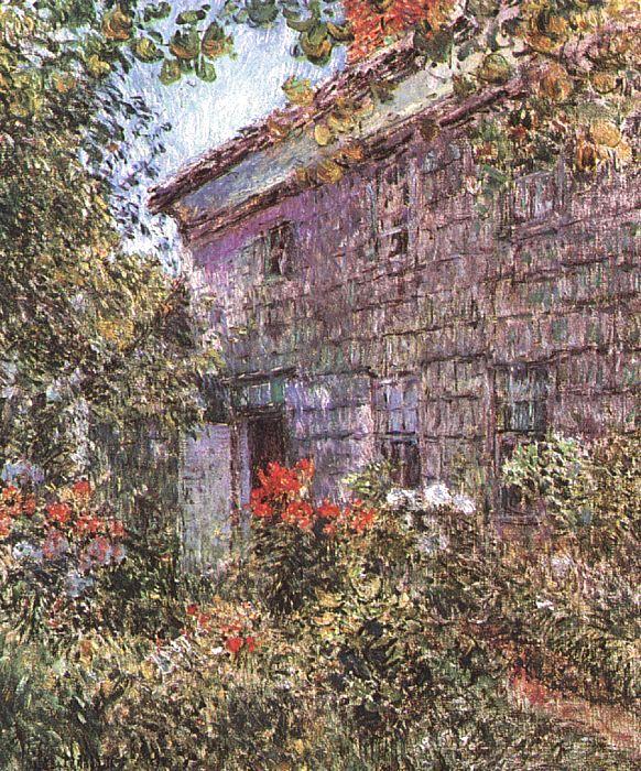 Childe Hassam Old House and Garden at East Hampton, Long Island oil painting image